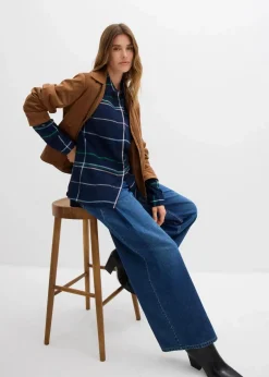 Longbluse aus fließender Viskose