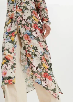 Longbluse aus fließender Viskose