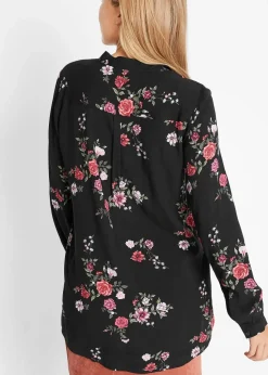 Longbluse aus fließender Viskose