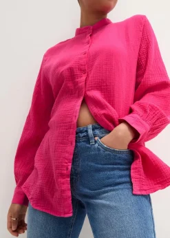 Longbluse aus luftigem Musselin