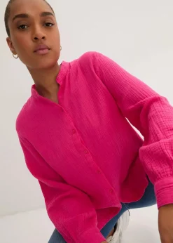 Longbluse aus luftigem Musselin