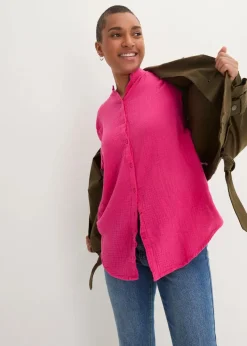 Longbluse aus luftigem Musselin