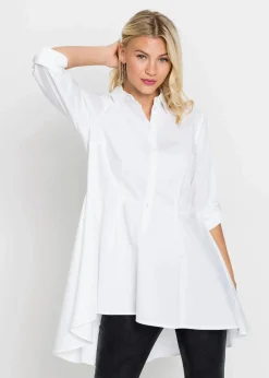 Longbluse mit Volant