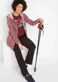 Long-Fleecejacke mit Kapuze