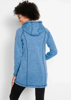 Long-Fleecejacke mit Kapuze
