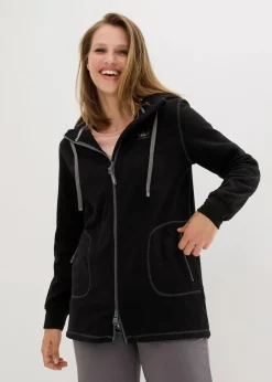 Long-Fleecejacke mit Reißverschluss-Taschen
