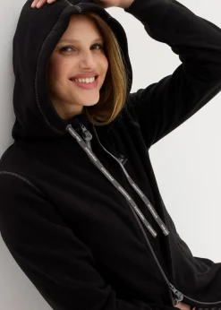 Long-Fleecejacke mit Reißverschluss-Taschen