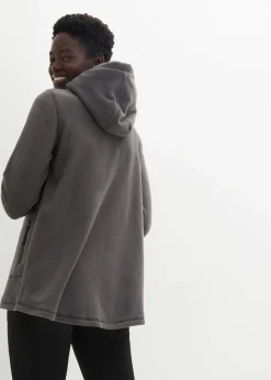 Long-Fleecejacke mit Reißverschluss-Taschen