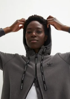 Long-Fleecejacke mit Reißverschluss-Taschen