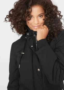 Longjacke mit Kapuze, wattiert