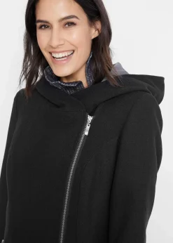 Longjacke mit schrägem Reißverschluss