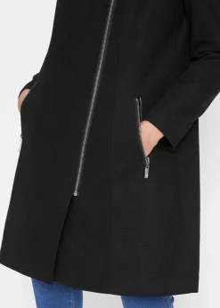 Longjacke mit schrägem Reißverschluss