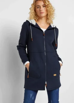 Long-Kapuzen-Sweatjacke