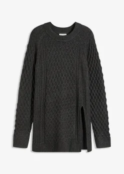 Longpullover aus fließendem Viskose-Mix