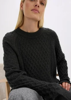 Longpullover aus fließendem Viskose-Mix