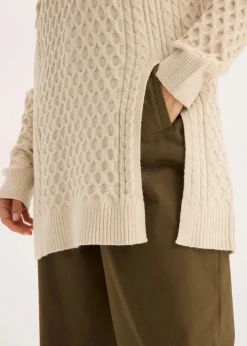 Longpullover aus fließendem Viskose-Mix