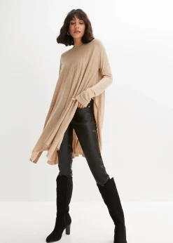 Long-Pullover aus Viskose-Mix