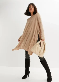 Long-Pullover aus Viskose-Mix