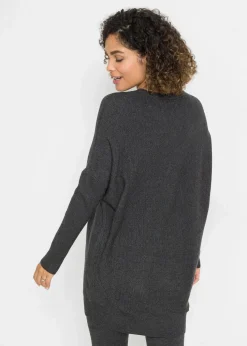 Long-Pullover aus Viskose-Mix