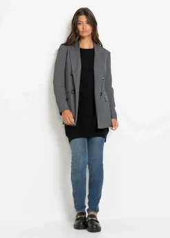 Long-Pullover aus Viskose-Mix