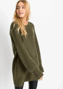 Longpullover mit Knöpfen