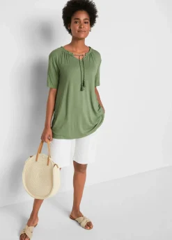 Longshirt aus Viskose-Mix