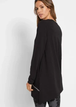 Longshirt mit asymmetrischen Schnitt und Glitzer