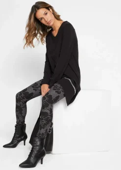 Longshirt mit asymmetrischen Schnitt und Glitzer