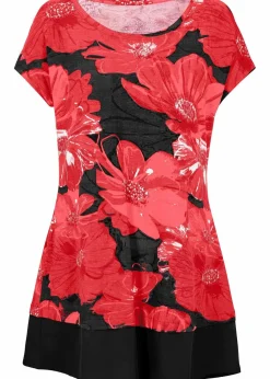 Long-Shirt mit Chiffon