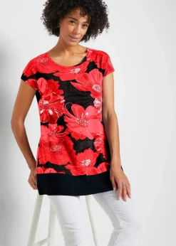 Long-Shirt mit Chiffon