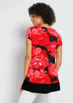 Long-Shirt mit Chiffon