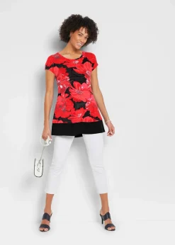 Long-Shirt mit Chiffon