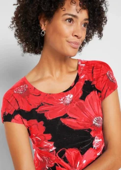 Long-Shirt mit Chiffon