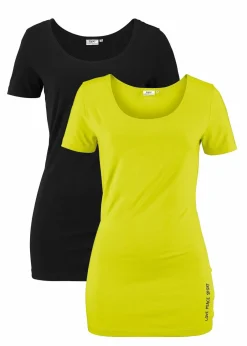 Longshirt mit Schriftzug (2er Pack)