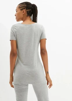 Longshirt mit Schriftzug (2er Pack)