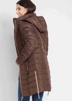 Long-Steppjacke mit Wattierung