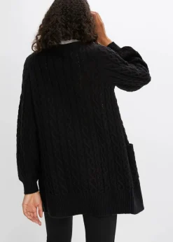 Longstrickjacke mit Ballonärmeln