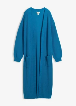 Longstrickjacke mit überschnittener Schulter