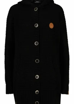 Longstrickjacke mit Kapuze