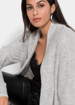 Longstrickjacke mit Schalkragen