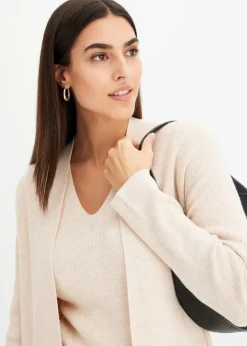 Longstrickjacke mit Viskose