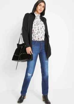 Long-Sweatjacke aus Baumwoll-Mix