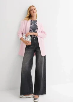 Long-Sweatjacke aus weichem Baumwoll-Mix