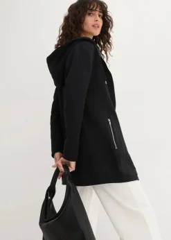 Long-Sweatjacke mit Reißverschlusstaschen