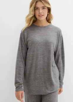 Long-Sweatshirt in Strickoptik