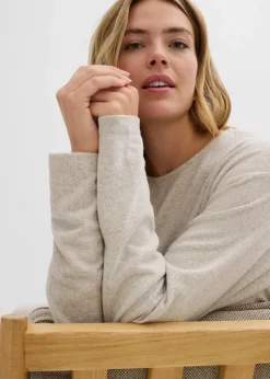 Long-Sweatshirt in Strickoptik