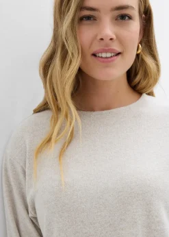 Long-Sweatshirt in Strickoptik