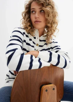 Longsweatshirt mit Troyer-Kragen