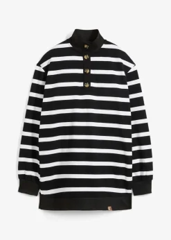 Longsweatshirt mit Troyer-Kragen