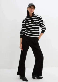 Longsweatshirt mit Troyer-Kragen